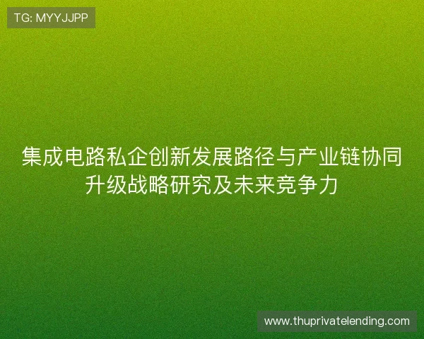 集成电路私企创新发展路径与产业链协同升级战略研究及未来竞争力